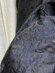 Thanh Lịch Vải Dập Nổi Hoa Hồng Màu Đỏ Burgundy Sâu 3d Relief Vải Jacquard Dành Cho Quần Áo Hán Phục