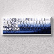 Saber Keycaps Cherry Profile PBT Five-sided Dye Sublimation Japanese Keycaps Creative Cool Blue Anim