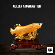 Golden Arowana Fish Statue For Home Decor Prospertyhealth peace prosperity and wealth