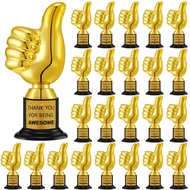 24 Pcs Thumbs up Award Trophies 5 Inch Plastic Gold Trophy Cups Bulk for Staff or Kids Party Favors