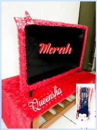 Bando Tv Led 17 - 32 Dan 40 - 43 Inch Terbaru 1 Set Taplak Meja Tv Dan Sarung Remote Bulu Rasfur Tap