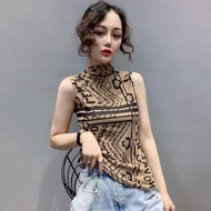 Áo Cổ Lọ Áo Thun Ngắn Tay In Hình Nữ Đầu Năm 2024 Mùa Thu Phiên Bản Hàn Quốc Mới Ôm Vừa Vặn Đa Năng