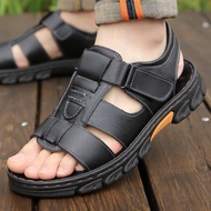 Naza Trend Store【Free Shipping ส่งฟรี】 รองเท้าแตะรองเท้าแตะชายหาดหนังแท้ของผู้ชายรองเท้าแตะสำหรับผู้ชายใหม่สำหรับฤดูร้อน