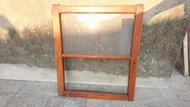 早期 檜木窗 實木窗 復古窗 (2格窗 缺一片玻璃) 懷舊 佈置 裝飾 文創 咖啡廳 雜貨 柑仔店 檜木 #10
