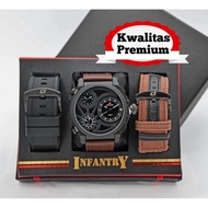 SWISS ARMY INFANTRY JAM TANGAN PRIA FREE 2 TALI / JAM TANGAN KASUAL PRIA FREE BOX DAN BATERAI CADANG