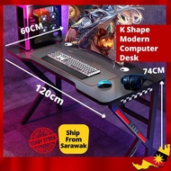 [Sarawak] Modern K Shaped Gaming Table 120CM / PC Table / E-Sport Desk / Study Table/ Meja Belajar/ 