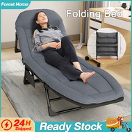 （Ready Stock）Folding Bed Single Home Office Multifunction Portable Reclining Chair Adjustable indoor outdoor Lounge chair Outdoor Camping Bed Hospital Escort Bed with Soft Padded/Katil Single Lipat Camping/Foldable Bed Portable