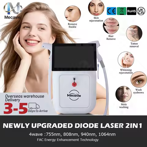 Soprano Titanium Ice Platinum Diode Laser Machine 4-Wavelength 4000W 755/808/1064nm Painless Hair Re