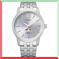 CITIZEN Moon Phase Analog Quartz Men’s Watch - Stylish Silver & Rose Gold Design