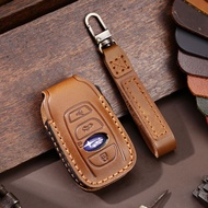 Genuine Leather Case For subaru brz forester impreza sti wrx xv crosstrek legacy outback 2015-2018 accessories keychain