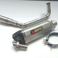 ท่อ Click150i ชุดท่อ Click150i +AK 14นิ้วเงินปากเคฟล่าเฉียง