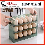 Self-flipping 3-tier PP plastic egg tray for neat and tidy refrigerator doors, Smart 3-tier Egg Tray