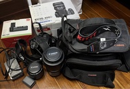 10件套 Canon EOS 400D 單反相機連兩支kit鏡 17-85mm, 50mm, Battery Grip BG-E3, 兩粒電池, 相機袋, 兩個相機繩