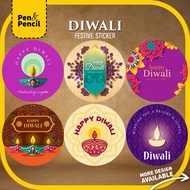 Diwali Sticker Label Happy Deepavali Festival of Lights (Customisable)