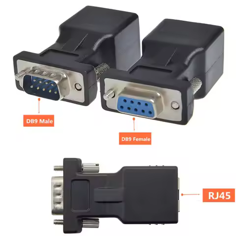 Network cable extend DB9 Adapter 8Pin Rj45 Female 9Pin RS232 DB9 Male Adapter Connector DB9 Female R