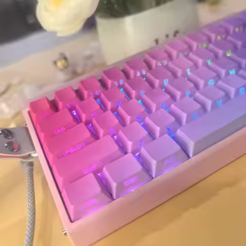 Pink purple gradual change keycap hot sublimation adaptation succubus wooting60he