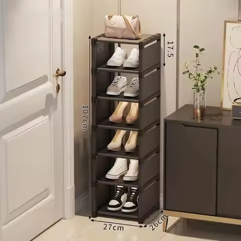 4/5/6/7 Layer Black Adjustable Shoe Organizer Shoe Rack Organizer Multi-layer Space Saving Rack For 