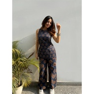Women Rayon Ajrakh Print Co Ord Set | Sleeveless Short Kurti With Printed Palazzo | Stylish Casual E