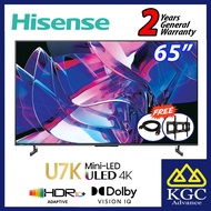 (Free Shipping) Hisense 65" 4K Mini-LED Smart TV 65U7K U7K Series (Free Bracket + HDMI Cable)