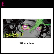 JDM Cyberpunk Anime Girl Reflective Car Sticker Motorcycle Scooter Moto Fuel Tank Body Windshield He