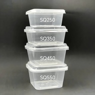 FELTON SQ250/SQ350/SQ450/SQ550 (50PCS/PACK) - SQUARE CONTAINER WITH LID/DISPOSAL FOOD CONTAINER/MICR