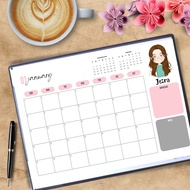 Personalized A4 Desk Calendar w/ Avatar | Planner | A4 Size Office Calendar