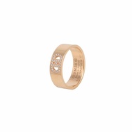 HERMES 18K玫瑰金鑽石玫瑰金HdAncre豬鼻子戒指帶鑽5018K/戒指