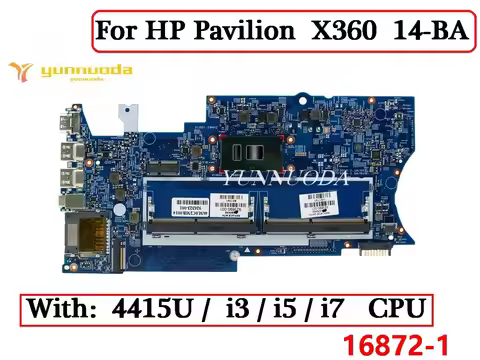 16872-1 For HP Pavilion X360 14-BA Laptop Motherboard 4415U i3 i5 i7 7th Gen CPU 448.0C204.0011 DDR4