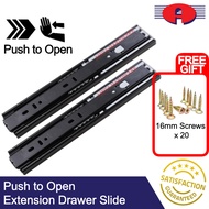 [FREE SCREW] PUSH TO OPEN EXTENSION DRAWER SLIDE PUSH AND OPEN PUSH REBOUND RAIL LACI TOLAK EXTEND P