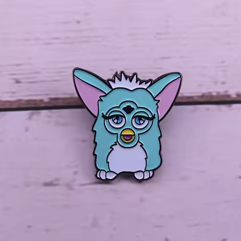 Cute Furby Vaporwave enamel pin