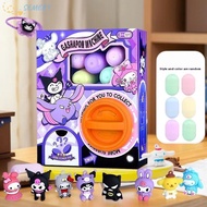[SEMEBY] 1 Set Twisting Egg Action Figure Christmas Sanrio HelloKitty Kuromi Twisting Egg Machine Fu