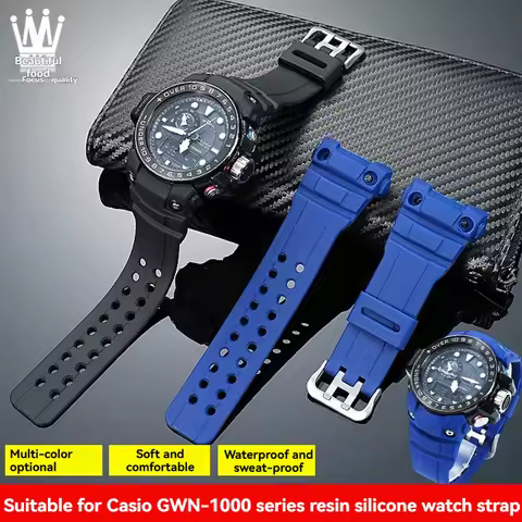 For Casio G-SHOCK Navigator Master 5371 GWN-1000/GWN-1000B series resin silicone watch strap accesso