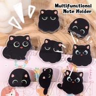 2/4/8Pcs Black Cat PP Clip - for Ticket, Paper - Note Grip Clip - Acrylic Photo Clamp - Student Stat