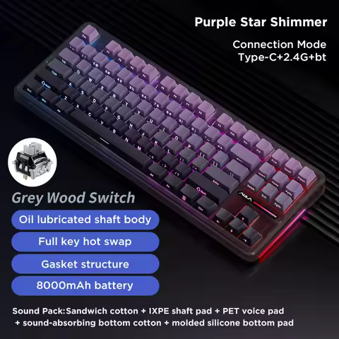 AULA F87 Pro Mechanical Keyboard 2.4g/Usb/Bluetooth Tri Mode Wireless 87 Key Original 5 Layer Silenc