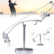 Handmade Kinetic Fishing Table Ornament - Fisherman's Balance Sculpture for Home Decor