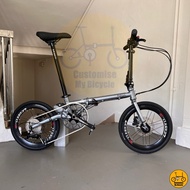 Fnhon Gust 18" • 9 Speeds Shimano • Battlefield Grey • Foldable Foldie Folding Bicycle Bike Litepro 