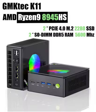GMKtec K11 Mini PC AMD R9 8945HS DDR5 WiFi6 BT5.2 PCIe4.0 Win11 Pro M.2 2280 SSD OCulink USB 4.0 2.5