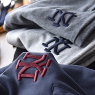 Exquisite Embroidery!Pure Cotton Stretch Knitted Terry Leggings Sweatpants Men Spring Autumn Comfort