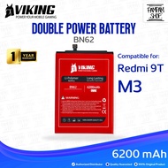 Baterai VIKING Double Power XiaoMi Poco M3 Redmi 9T BN62 Pocophone Batre Batrai Battery Handphone HP