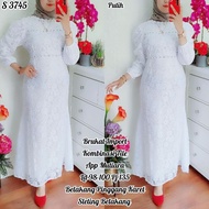 3745 Pearl White Brocade Maxi Dress 75400 3PT