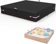Sandbox Cover 72" L x 72" W x 8" H Black Outdoor Square Sand Box Cover for Protecting Sandbox Sand a