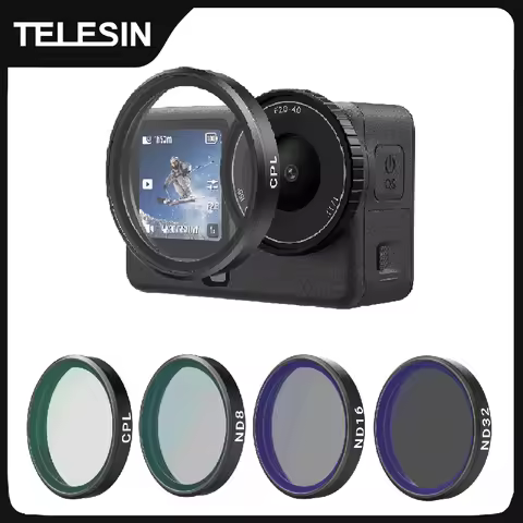 TELESIN CPL ND8 ND16 ND32 UV VND Quick Release Lens Filter for DJI OSMO Action 6 Filter Frame For DJ