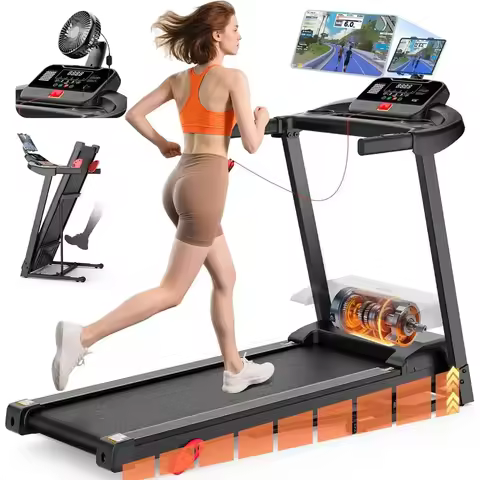 Adjustable Incline Home Treadmill, 400 lbs Capacity, 7.5 or 10 MPH, 16 or 18 Belt, 64 Programs, App-