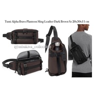 Tumi Alpha Bravo Platoon Sling Leather Dark Brown