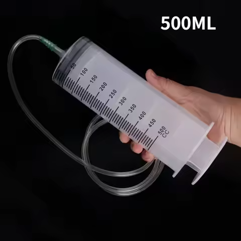 350/500ML Large Syringe Reusable Pump Animals Feeding Syringe Measuring Suction Injector for Oil Flu