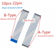 10pcs 22pin Pitch 0.5mm 1.0mm FFC FPC Ribbon Flexible Flat Cable LCD Cable 22P A/B-type Forward/Reve