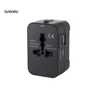turbobo Travel Adapter Widely Compatible Plug And Play with Indicator Light 6 Hole Position 2 USB Port World Travel AC Power Charger Adapter Mobile Phone Accessories