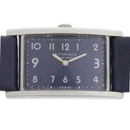 【日本直送】蒂芙尼 TIFFANY&Co. East West 手錶 不鏽鋼 × 壓紋皮革 石英 指針式顯示 灰色錶盤 女仕用【二手】