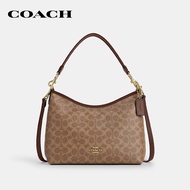 COACH กระเป๋าสะพายไหล่ผู้หญิงรุ่น Laurel Shoulder Bag In Signature Canvas CV975 IMXHE สีน้ำตาล