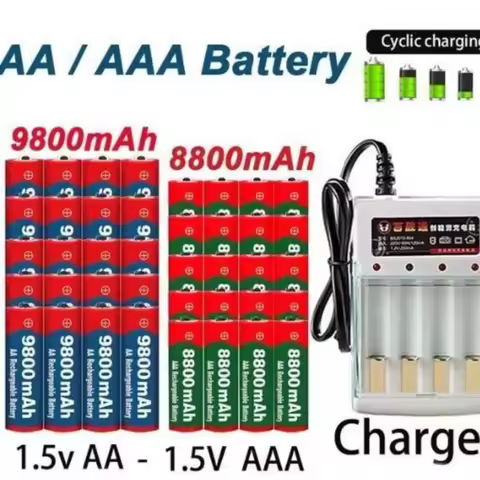 NEW 8800mAh/9800mAh Rechargeable Battery AA/AAA Alkalinity Battery 1.5V AA/AAA Battery for Clocks Mi